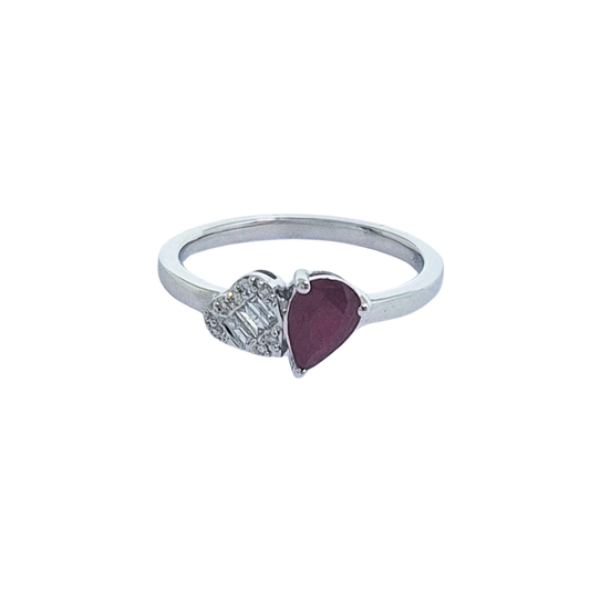 14ct White Gold Ruby & Diamond Ring