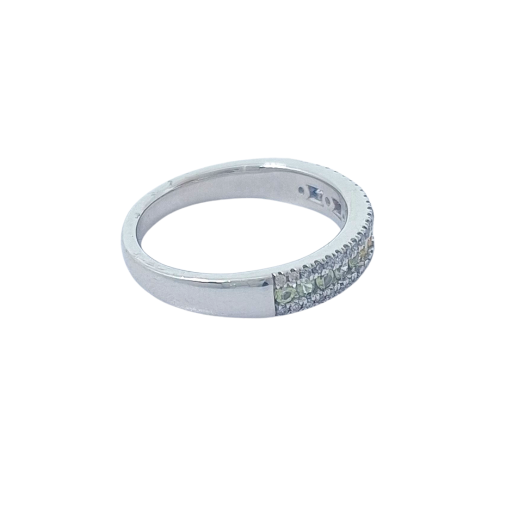 14ct White Gold Rainbow Sapphire Ring