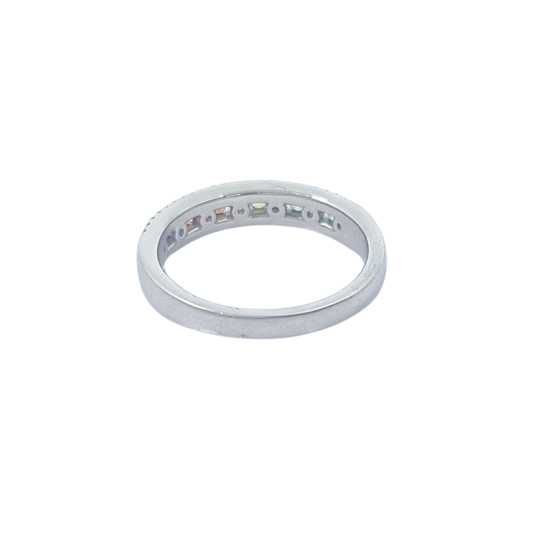 14ct White Gold Rainbow Sapphire Ring