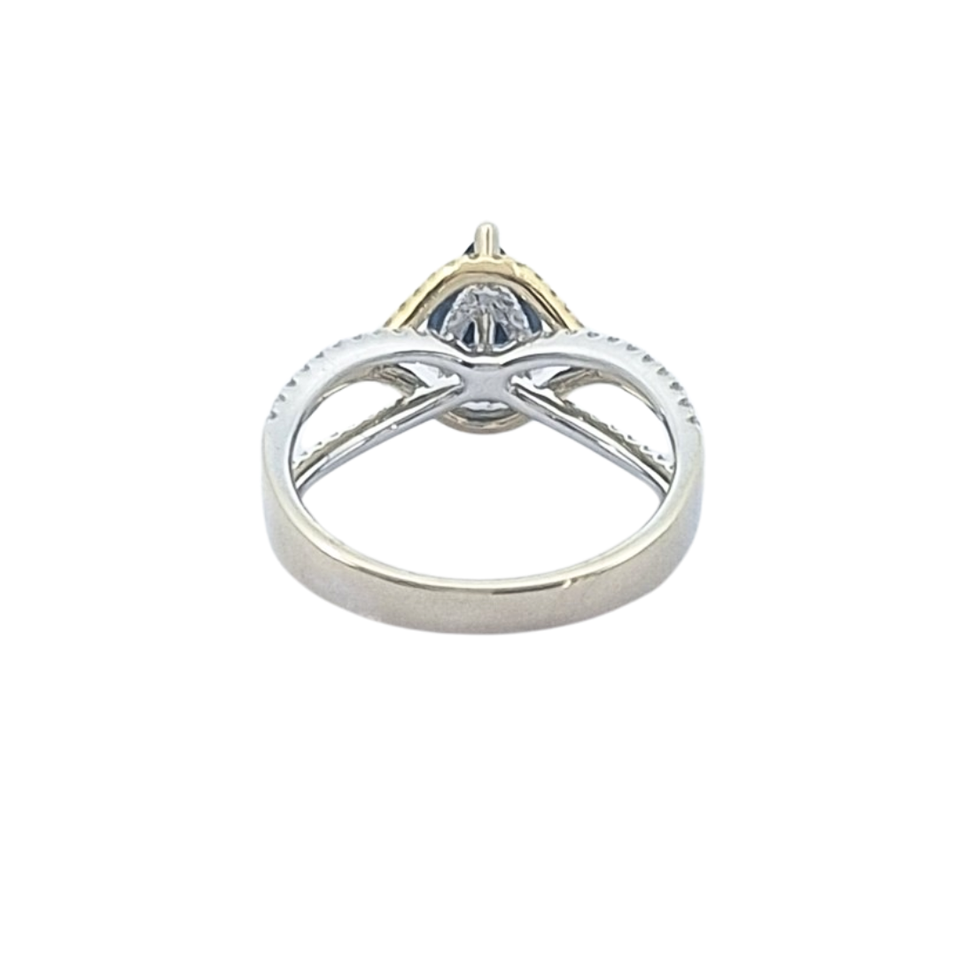 18ct Two Colour Sapphire & Diamond Ring