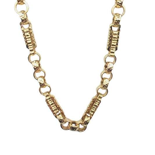 9ct Yellow Gold Fancy Link Belcher Chain 29.5"