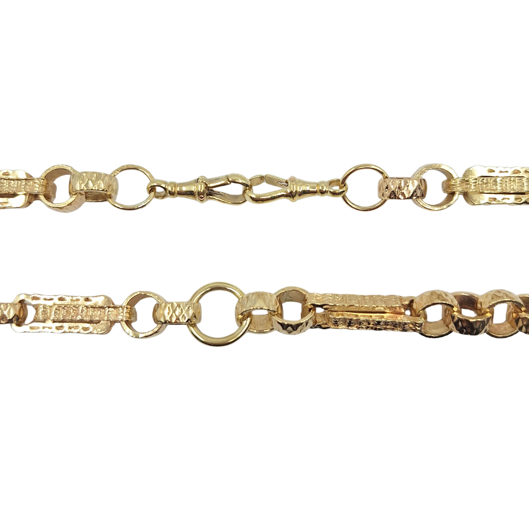9ct Yellow Gold Fancy Link Belcher Chain 29.5"