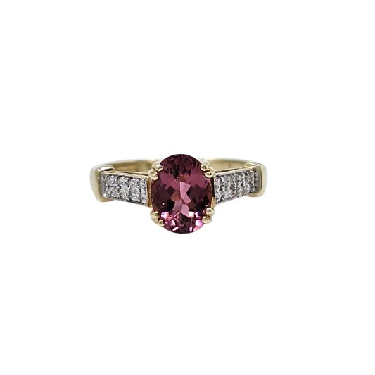 9ct Yellow Gold Tourmaline & Zircon Ring