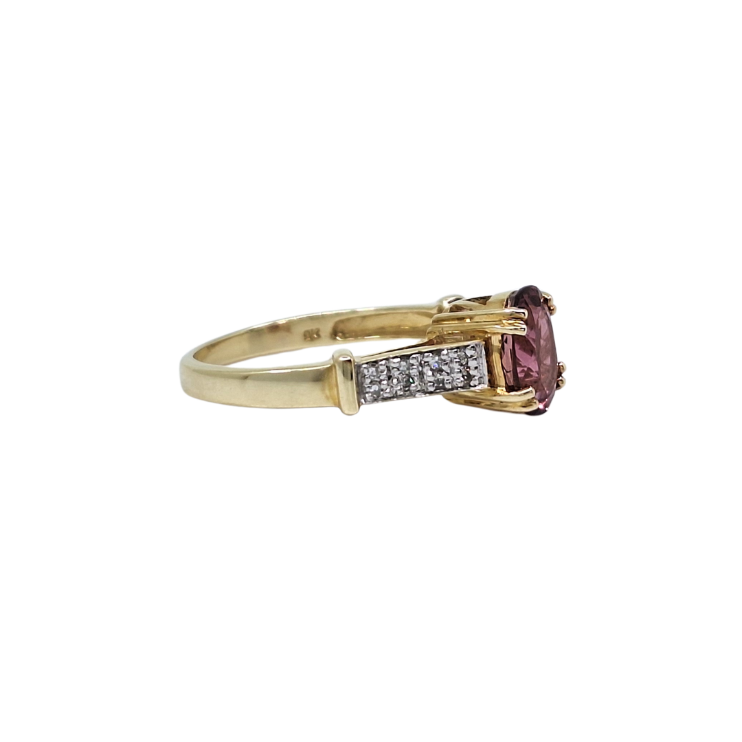 9ct Yellow Gold Tourmaline & Zircon Ring