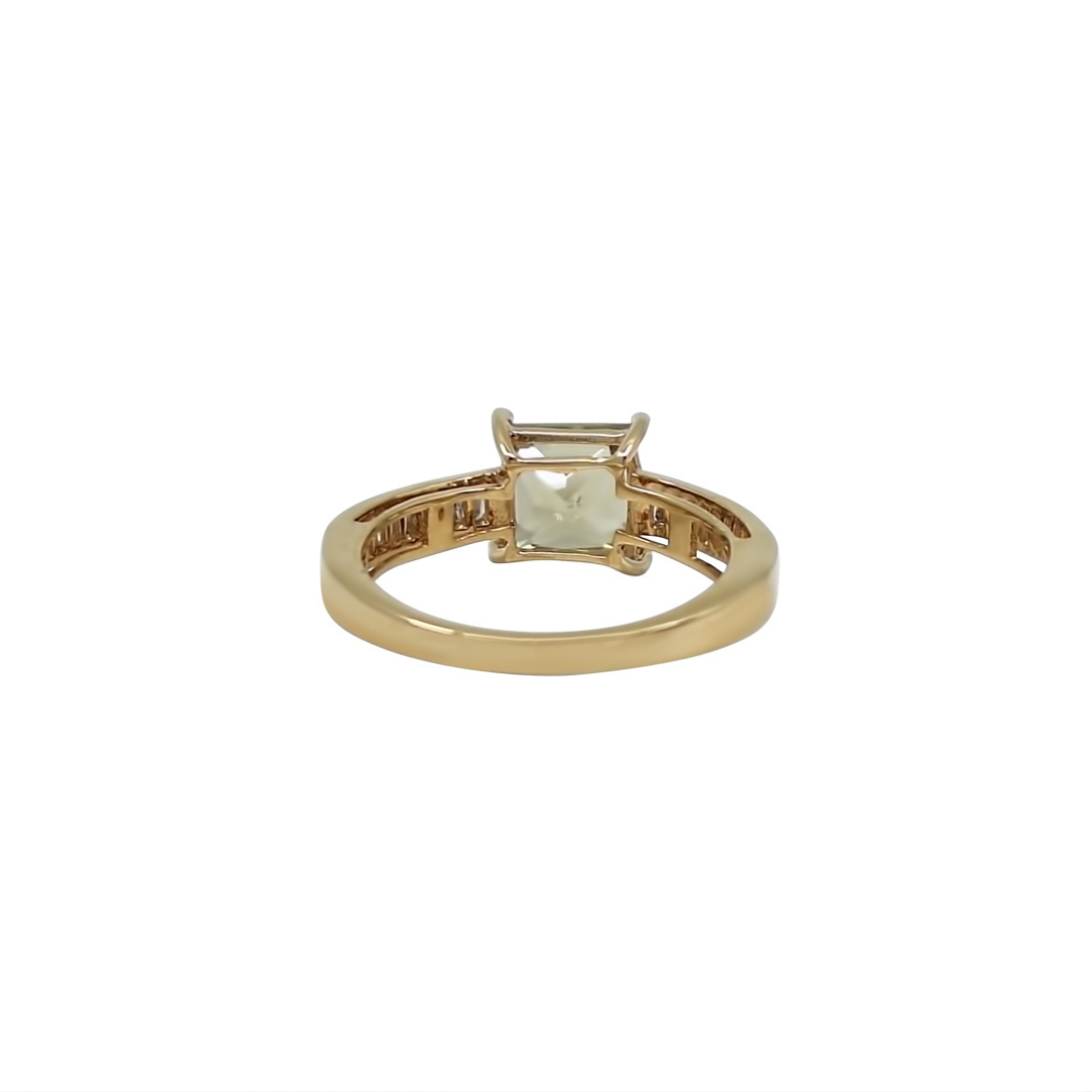 18ct Yellow Gold Csarite & Diamond Ring