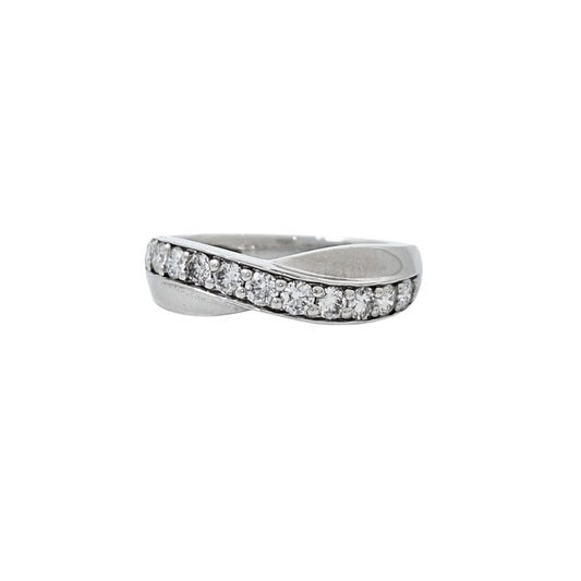 9ct White Gold Diamond Twist Band Ring 0.50ct
