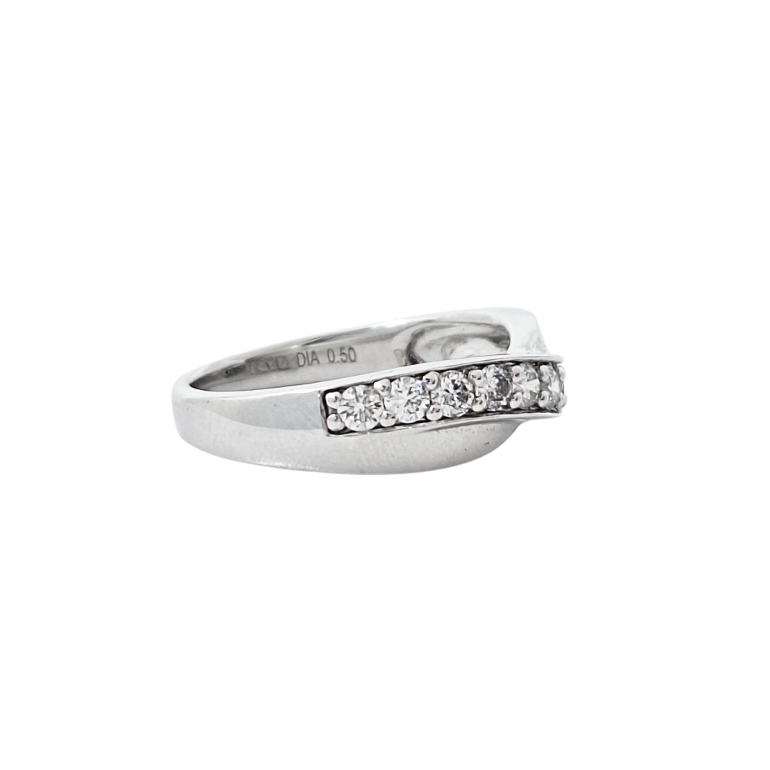 9ct White Gold Diamond Twist Band Ring 0.50ct