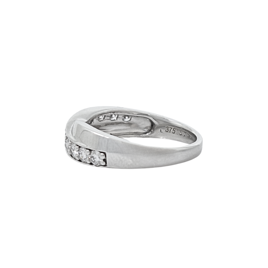 9ct White Gold Diamond Twist Band Ring 0.50ct