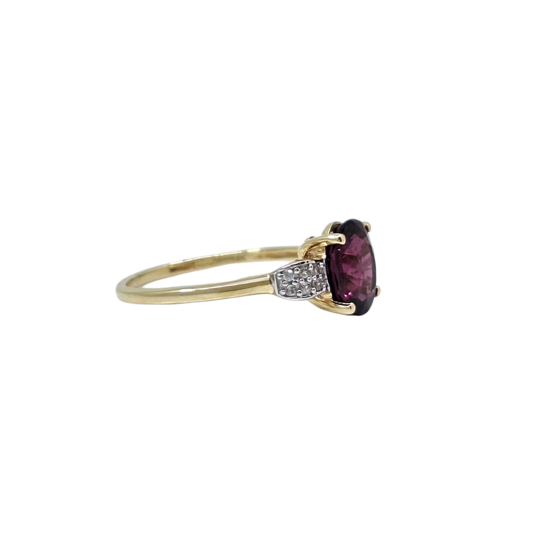 10ct Yellow Gold Purple Spinel & Zircon Ring