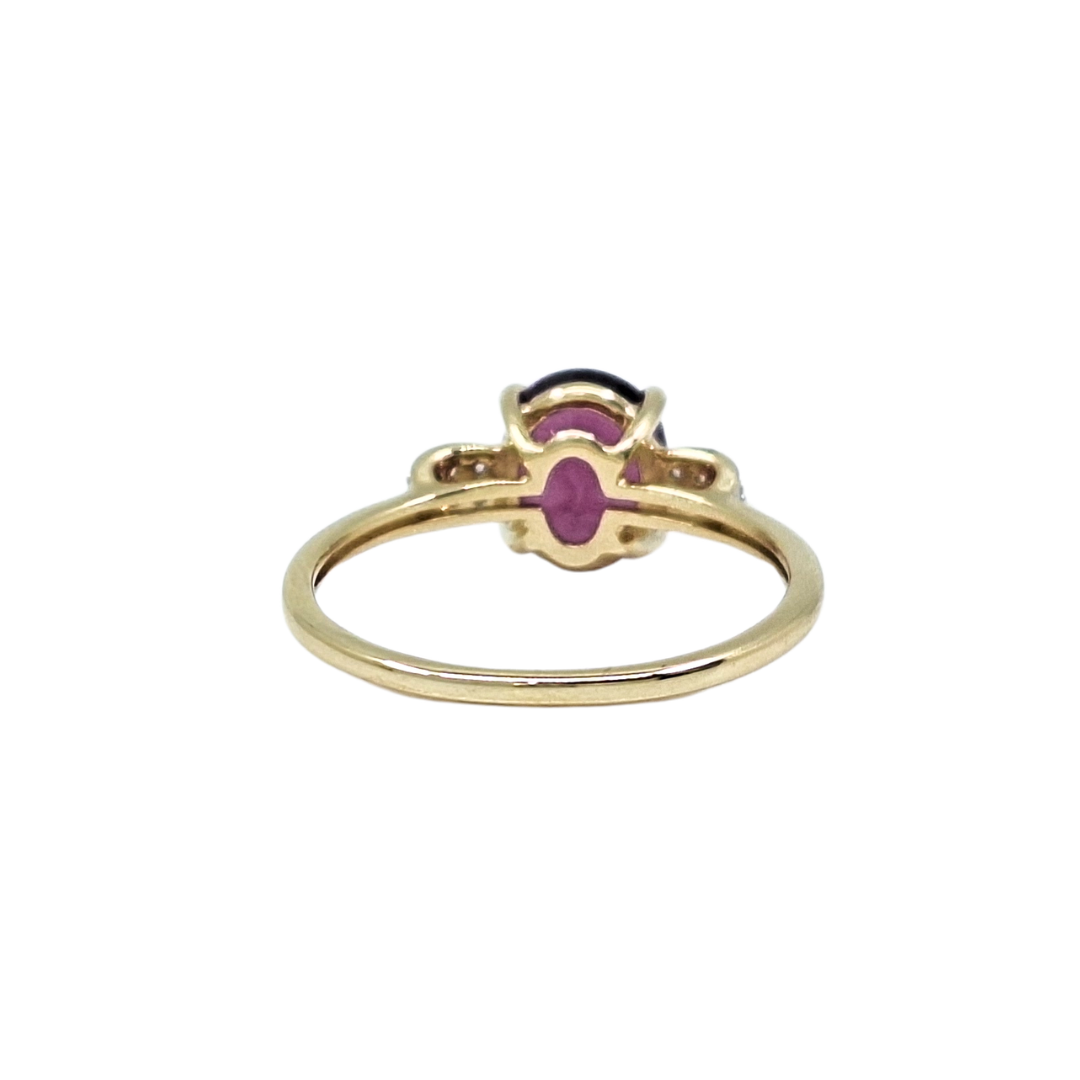 10ct Yellow Gold Purple Spinel & Zircon Ring