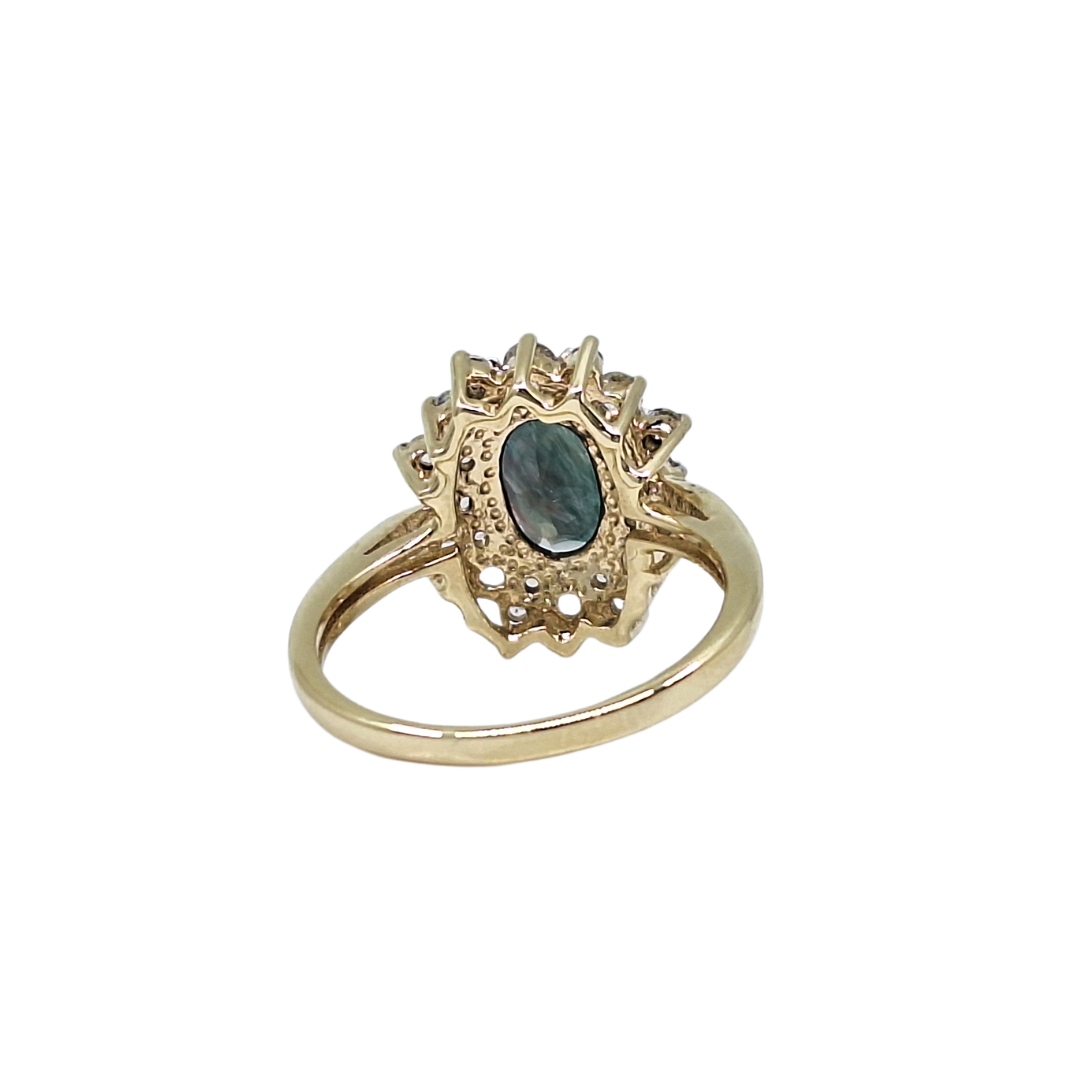 9ct Yellow Gold Alexandrite & Diamond Ring