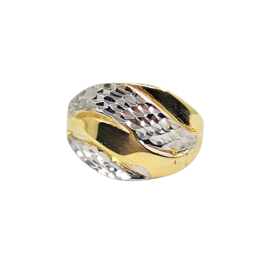 14ct 2 Colour Gold Fancy Band Ring
