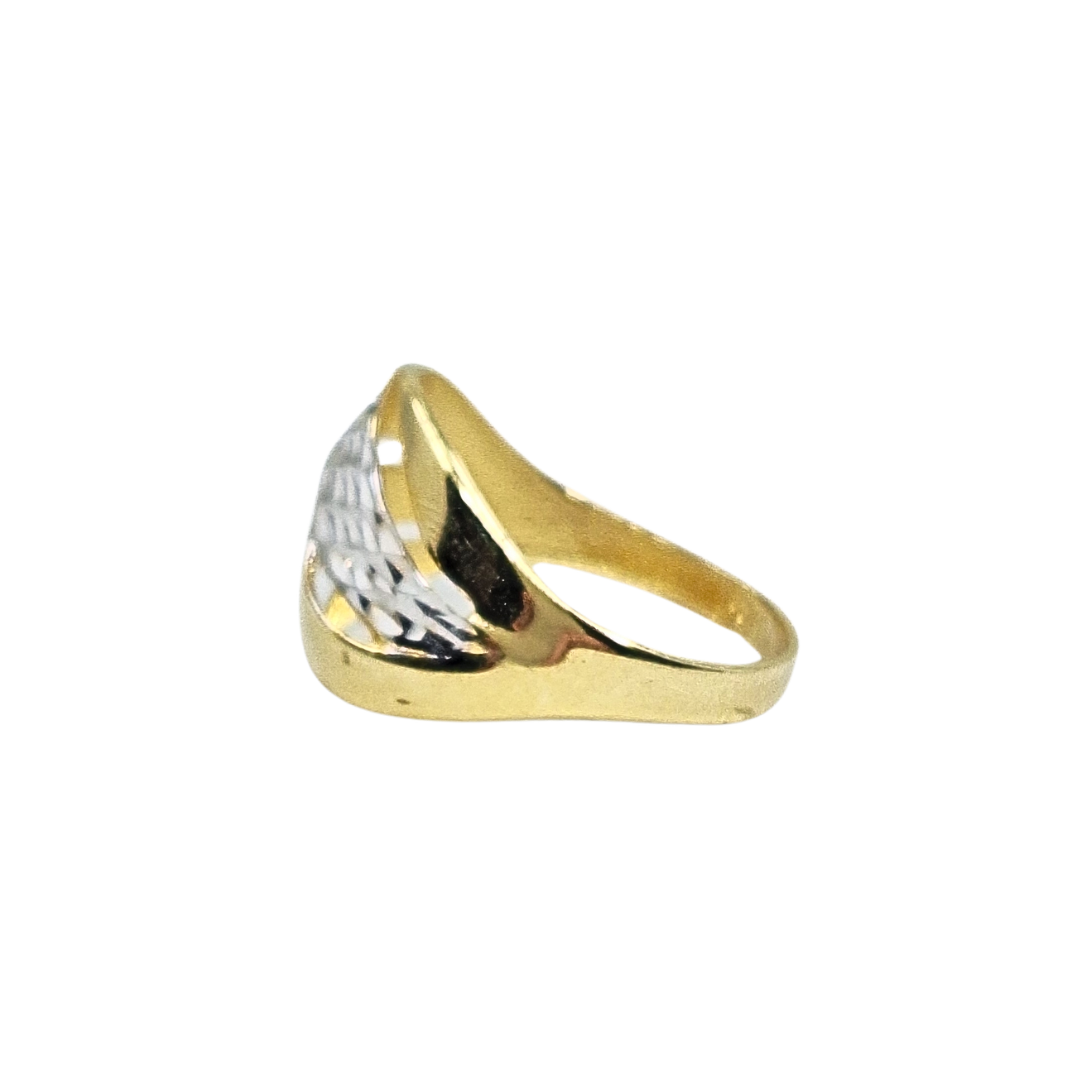 14ct 2 Colour Gold Fancy Band Ring