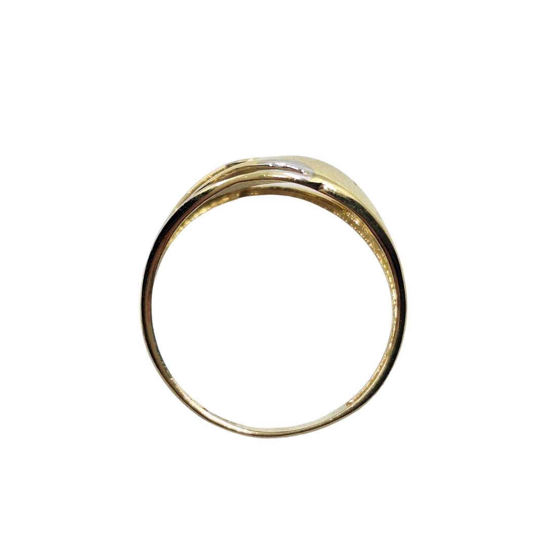 14ct 2 Colour Gold Fancy Band Ring