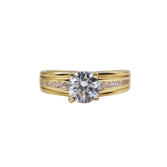 14ct Yellow Gold Cubic Zirconia Ring