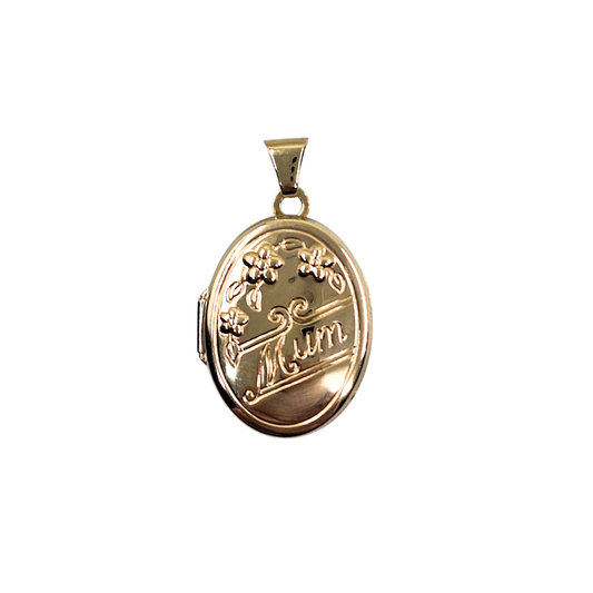 9ct Yellow Gold Mum Locket Pendant