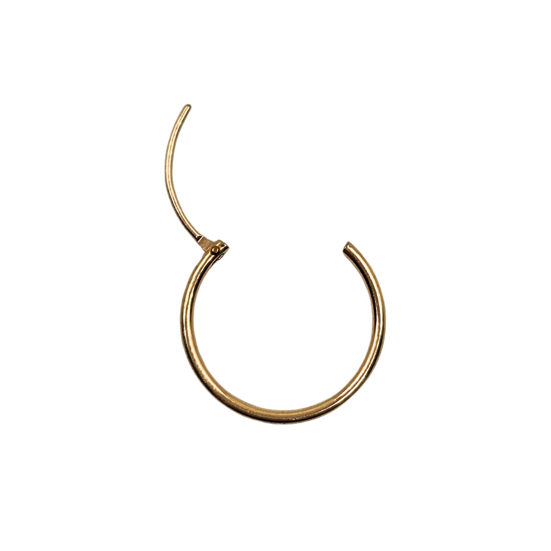 9cy Yellow Gold 16mm Plain Sleeper Earrings