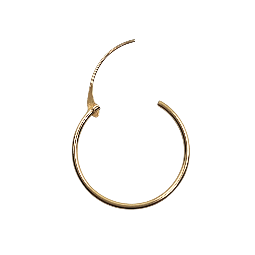 9ct Yellow Gold 18mm Plain Sleeper Earrings