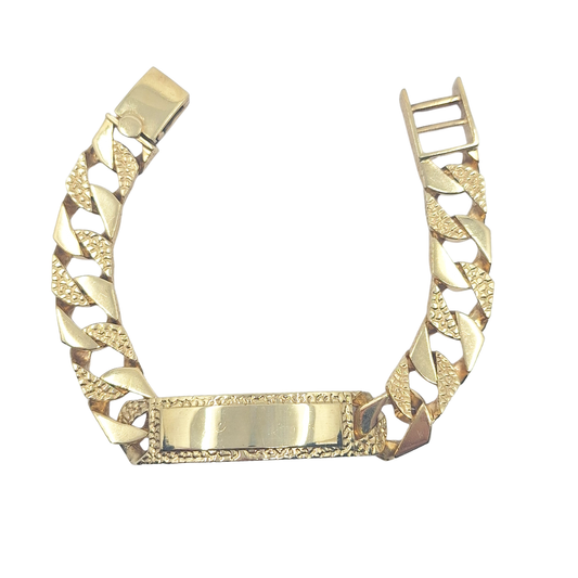 9ct Yellow Gold ID Curb Bracelet