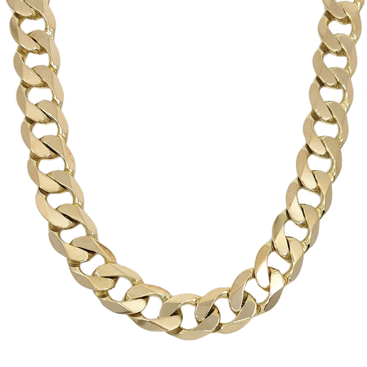 9ct Yellow Gold Solid Curb Chain 22"