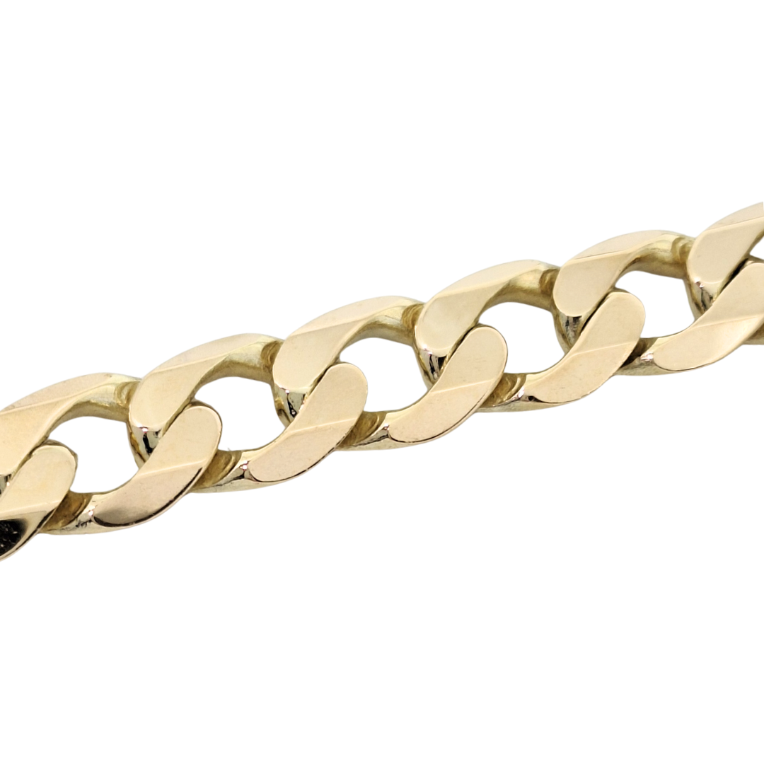 9ct Yellow Gold Solid Curb Chain 22"
