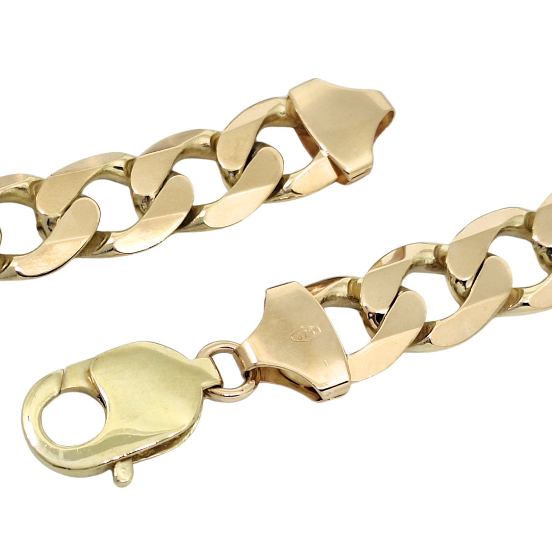 9ct Yellow Gold Solid Curb Chain 22"