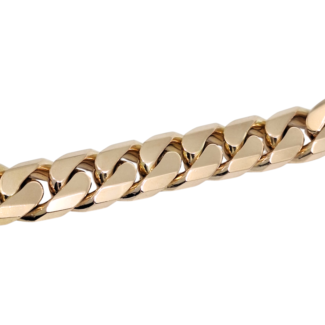9ct Yellow Gold Solid ID Bracelet 8.75"