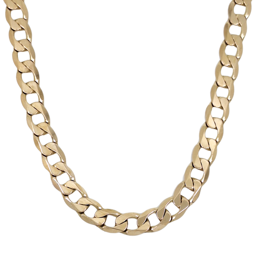 9ct Yellow Gold Solid Curb Chain 24"