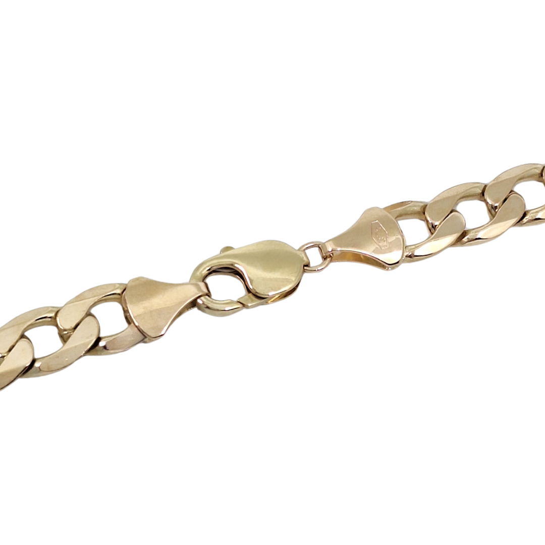 9ct Yellow Gold Solid Curb Chain 24"