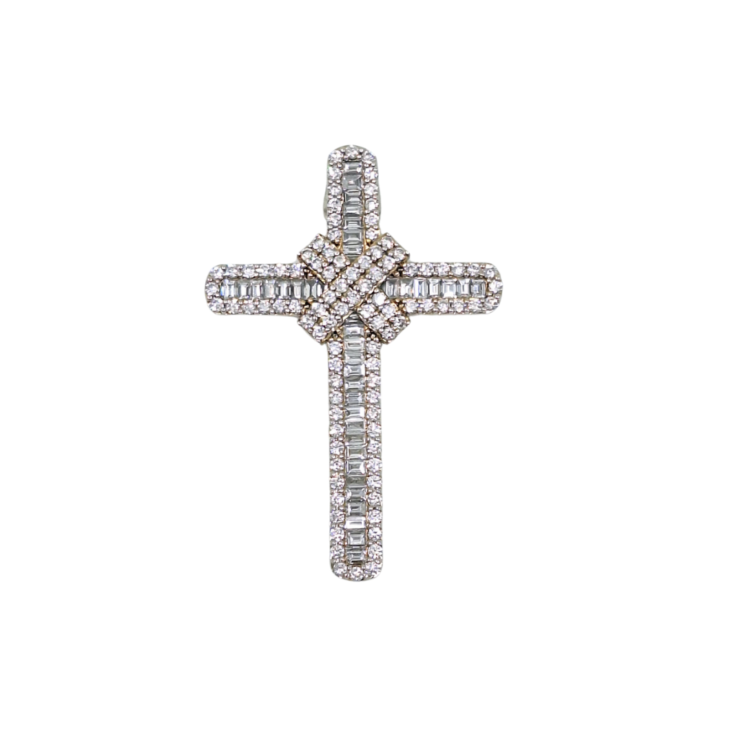 9ct Yellow Gold Diamond Cross