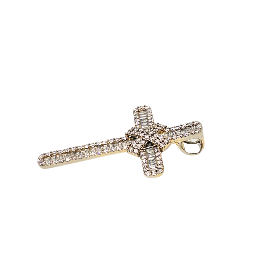 9ct Yellow Gold Diamond Cross