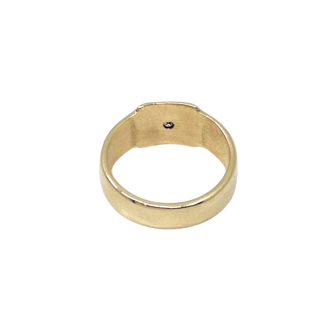 9ct Yellow Gold Diamond Set Signet Ring