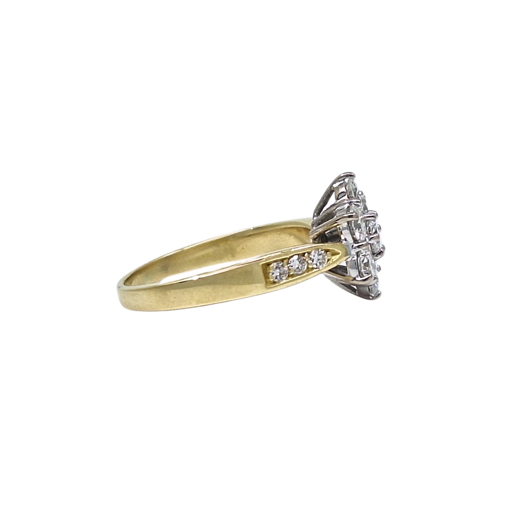 18ct Yellow Gold Diamond Cluster Ring 1.20ct