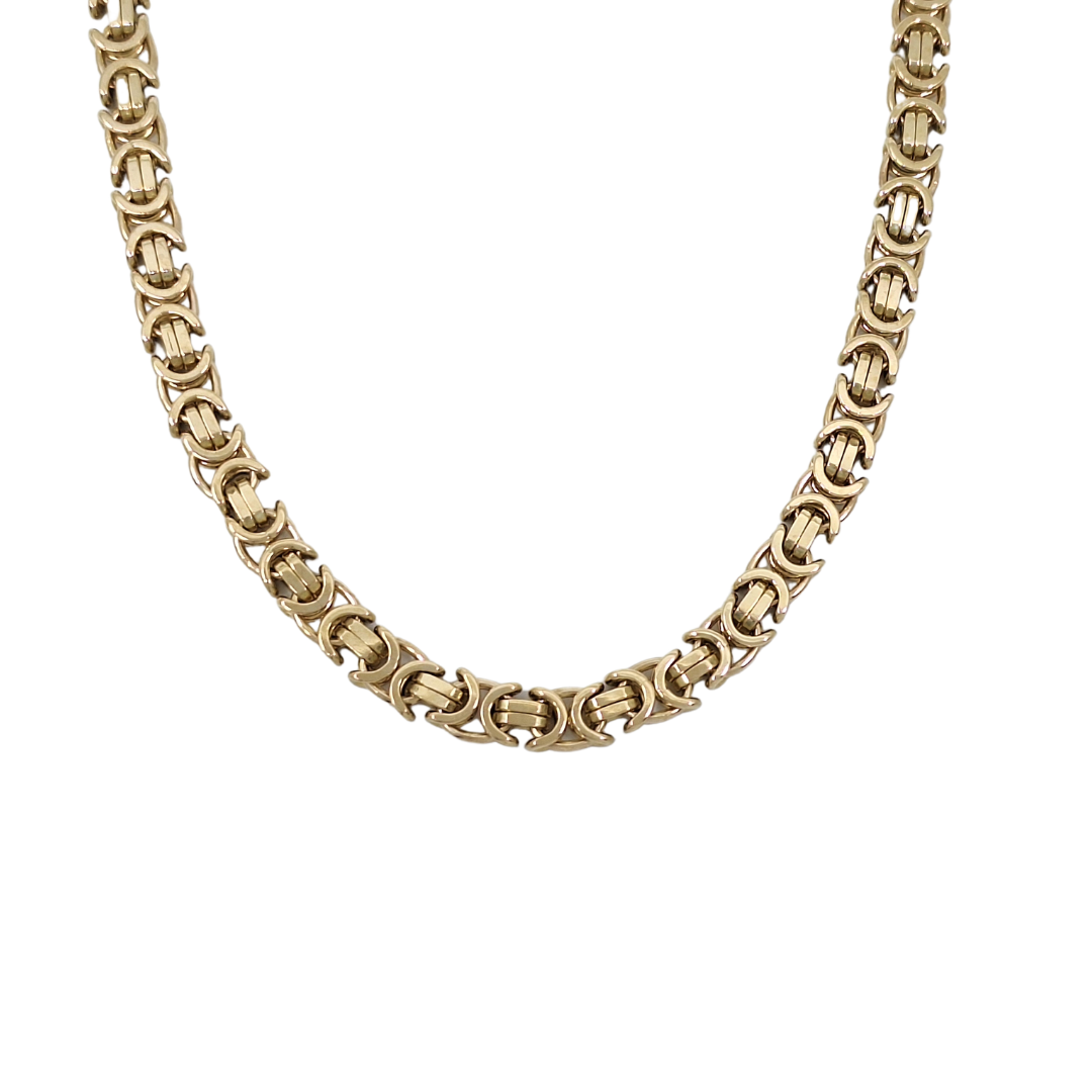 9ct Yellow Gold Solid Byzantine Chain 25"