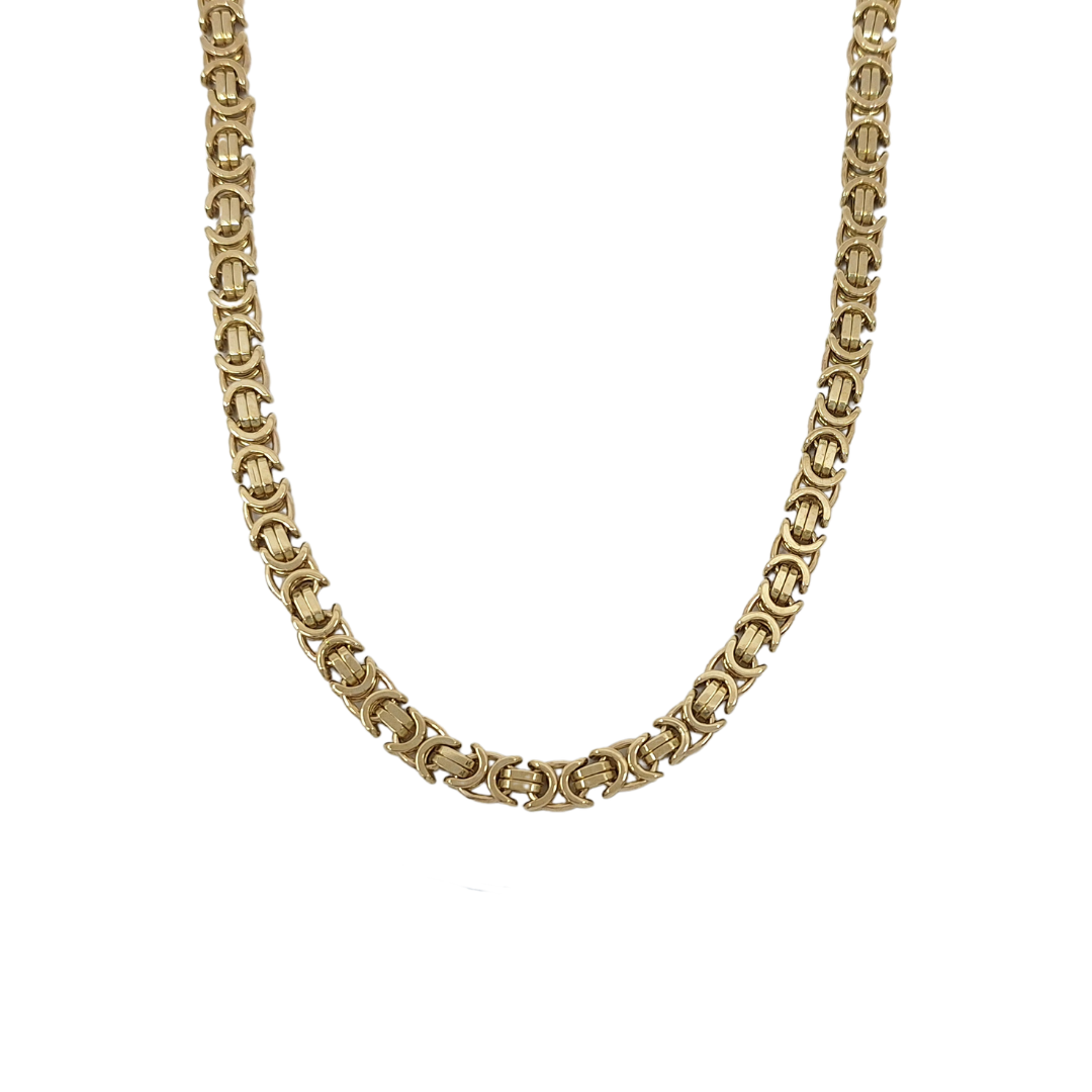 9ct Yellow Gold Solid Byzantine Chain 25"