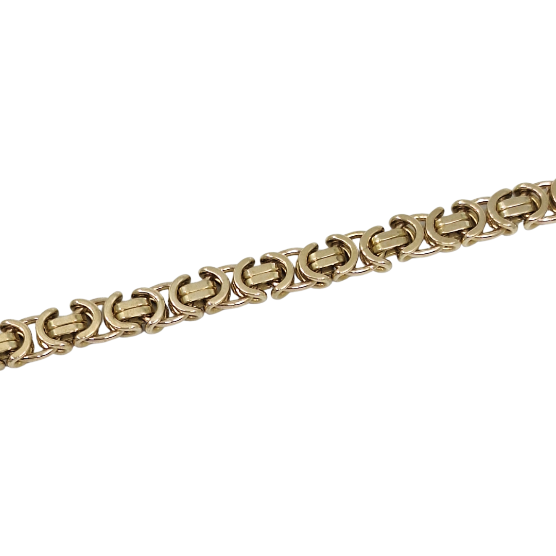 9ct Yellow Gold Solid Byzantine Chain 25"