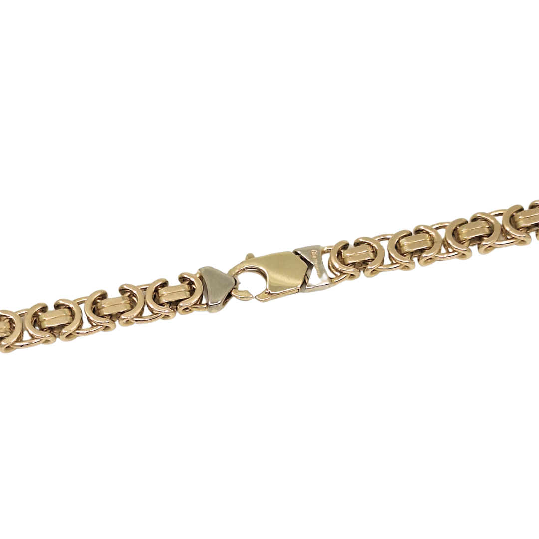 9ct Yellow Gold Solid Byzantine Chain 25"