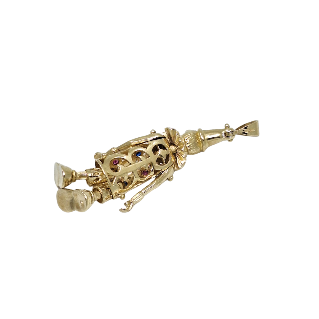 9ct Yellow Gold CZ Clown Pendant