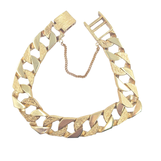 9ct Yellow Gold Square Curb Bracelet