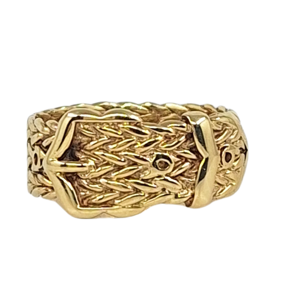 9ct Yellow Gold Buckle Ring