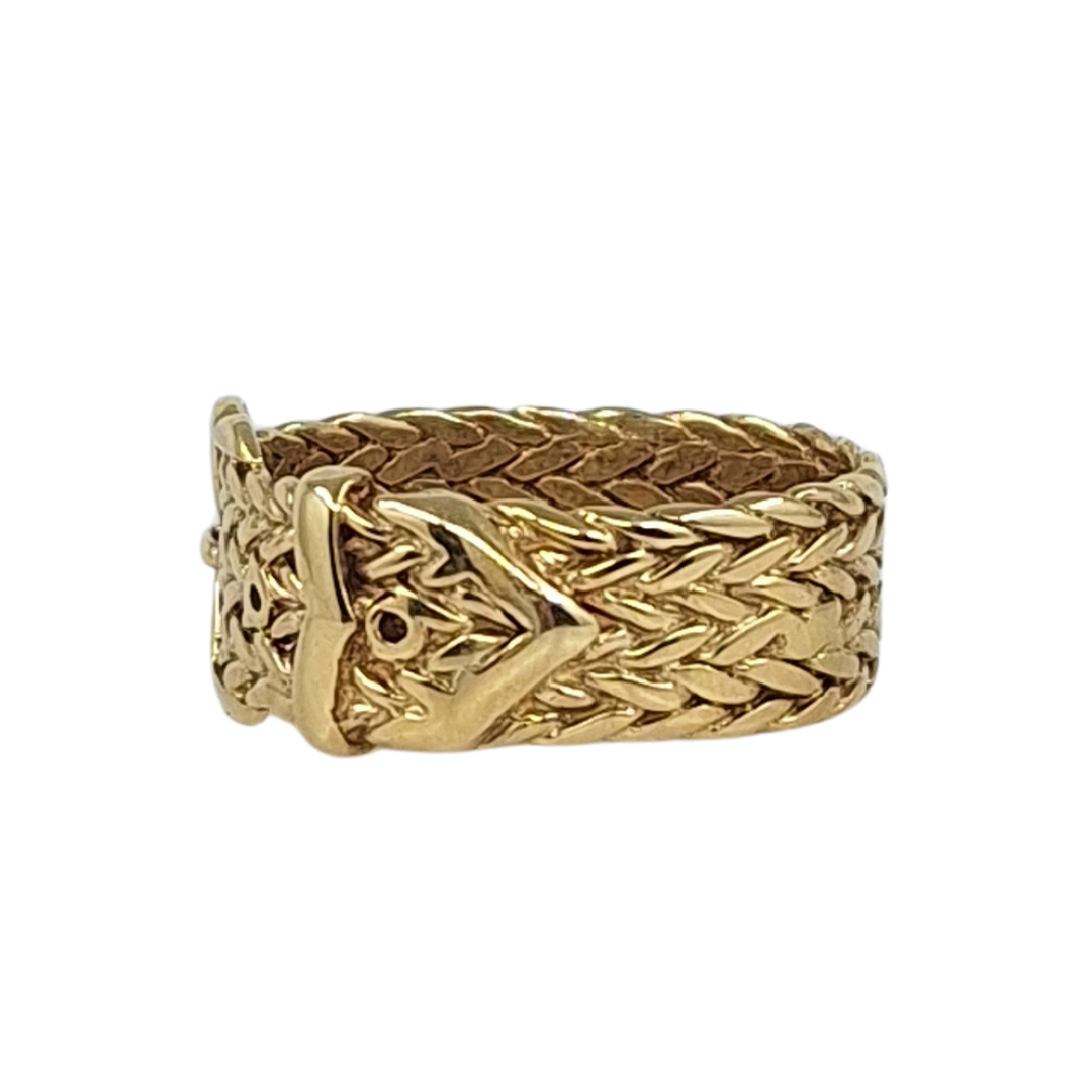 9ct Yellow Gold Buckle Ring