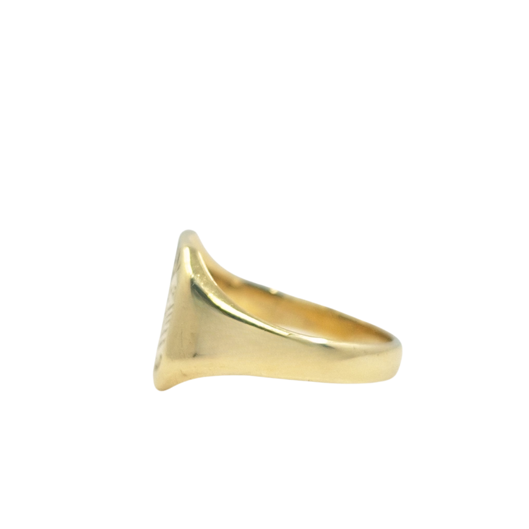 9ct Yellow Gold Cz Signet Ring