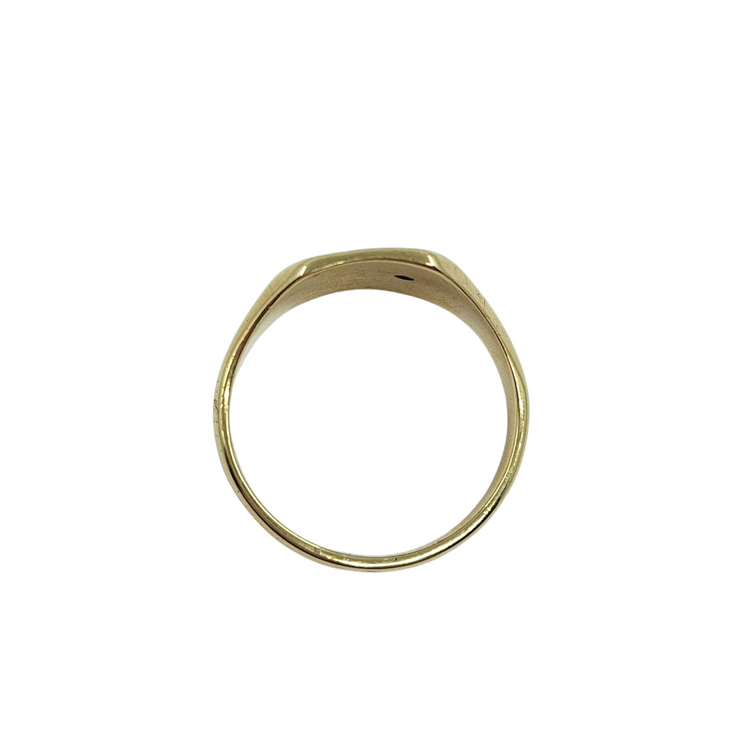 9ct Yellow Gold Cz Signet Ring
