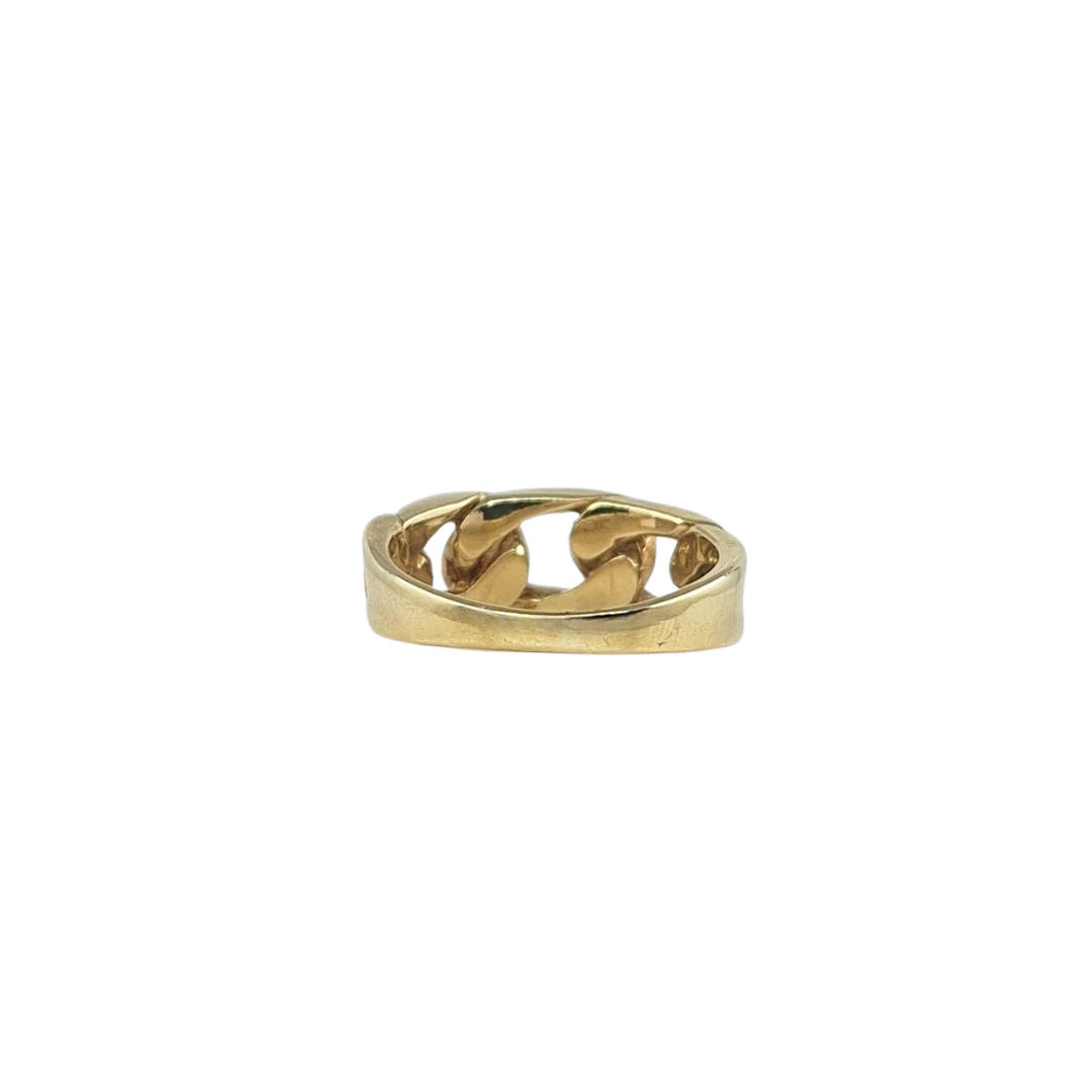 9ct Yellow Gold Diamond Curb Ring