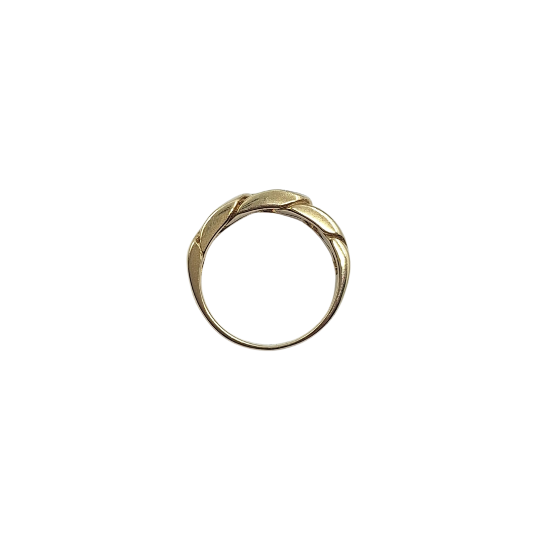9ct Yellow Gold Diamond Curb Ring