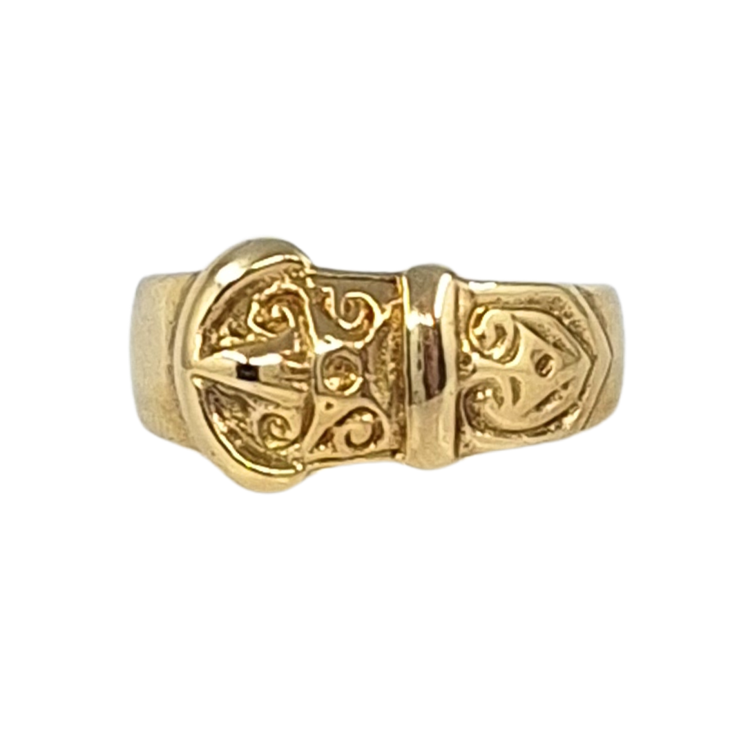 9ct Yellow Gold Buckle Ring