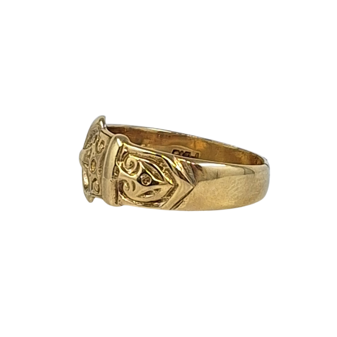 9ct Yellow Gold Buckle Ring