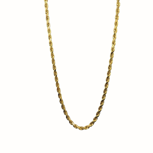 9ct Yellow Gold Solid Rope Chain 22"