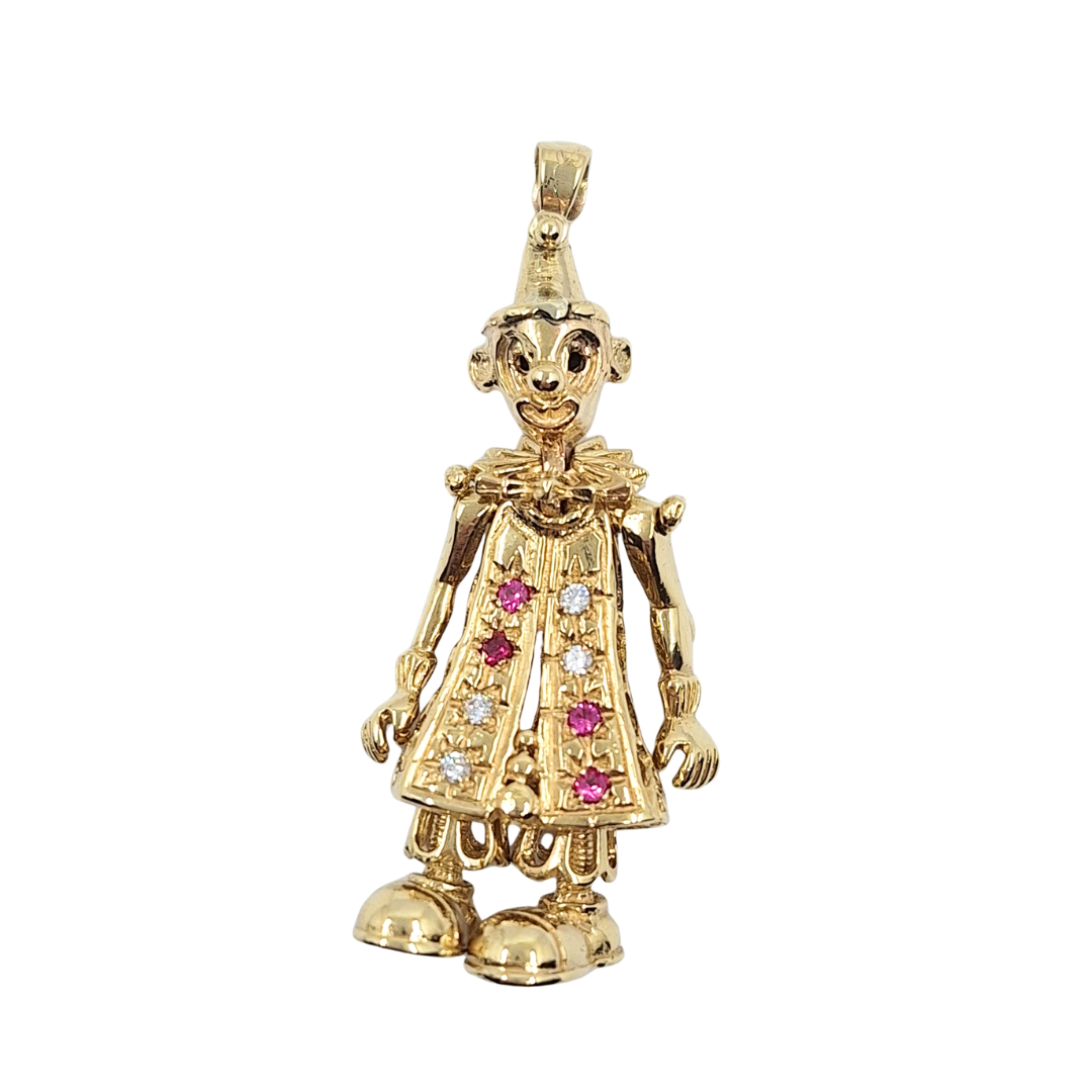 9ct Yellow Gold Clown Pendant