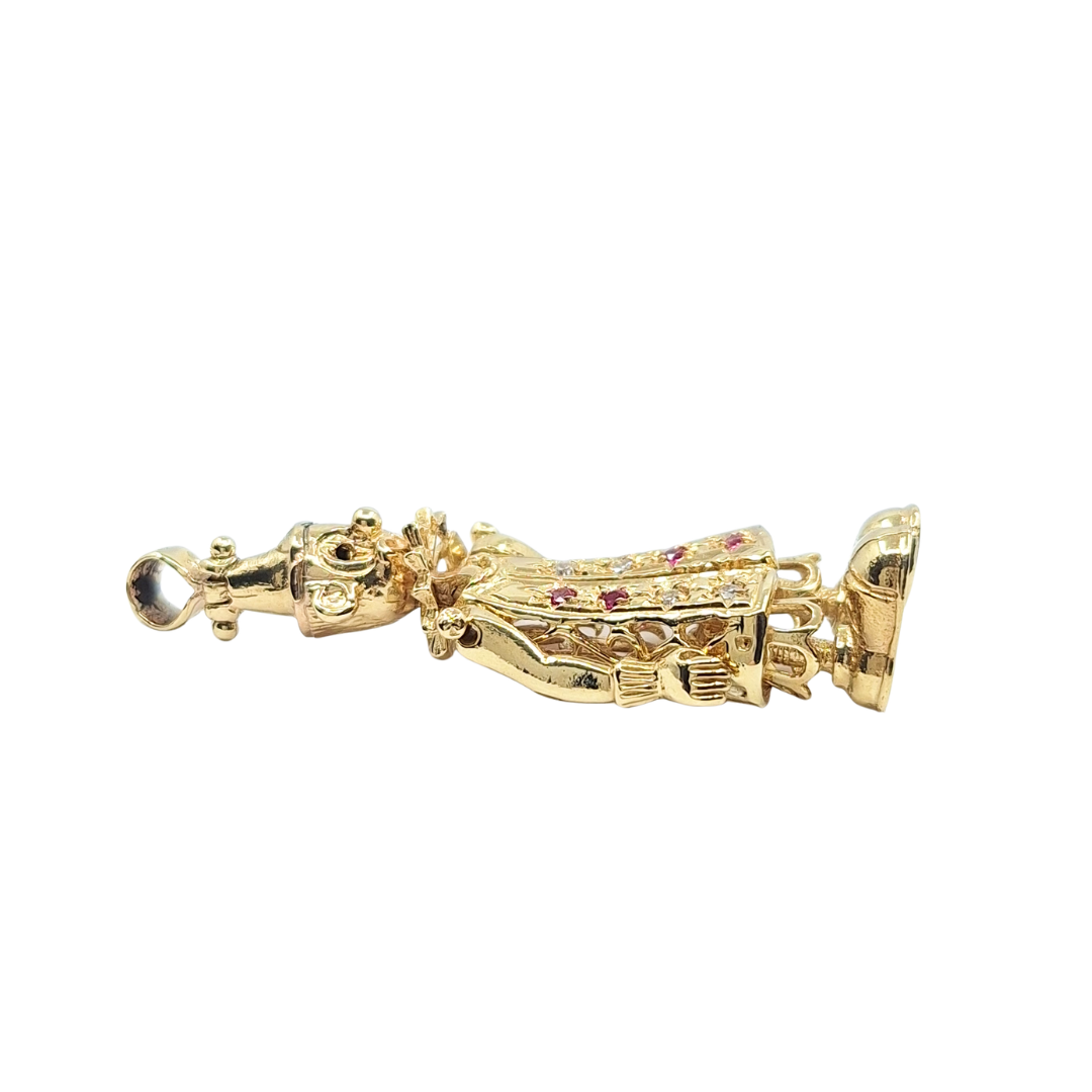 9ct Yellow Gold Clown Pendant